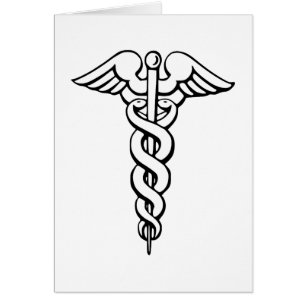 Caduceus Medical Symbol Hälsningskort
