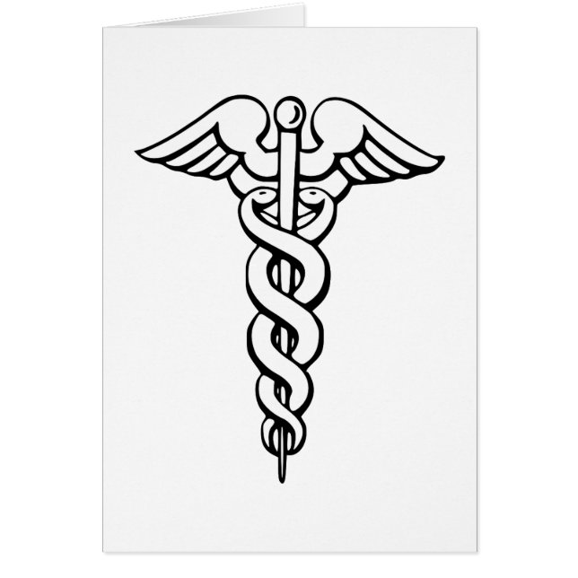 Caduceus Medical Symbol Hälsningskort (Framsidan)