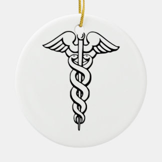 Caduceus Medical Symbol Julgransprydnad Keramik