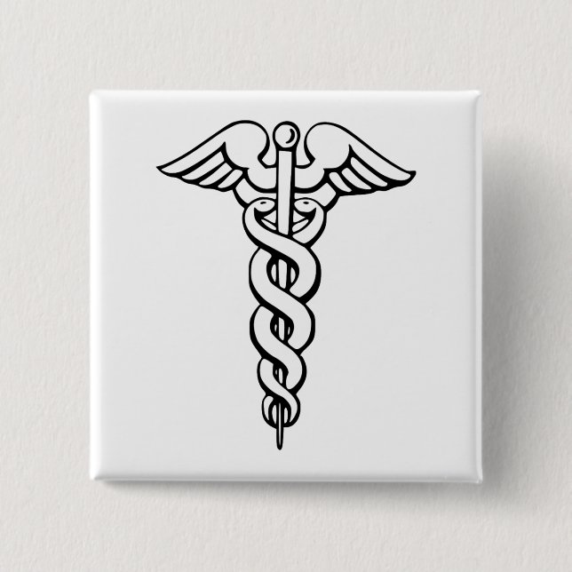 Caduceus Medical Symbol Knapp (Framsida)