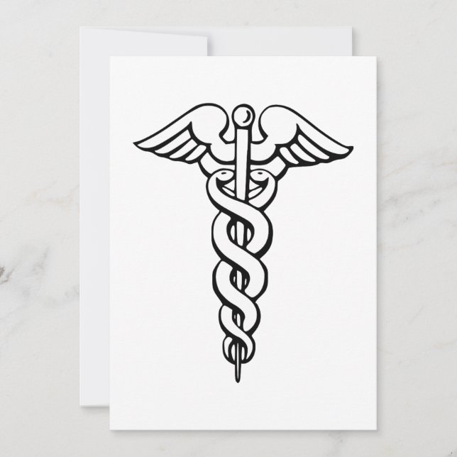Caduceus medicinska symbol inbjudningar (Framsida)