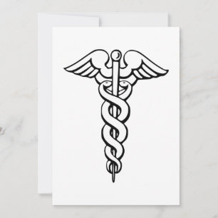 Caduceus medicinska symbol inbjudningar