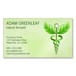 Caduceus Natural Therapist Affärskort Magnet