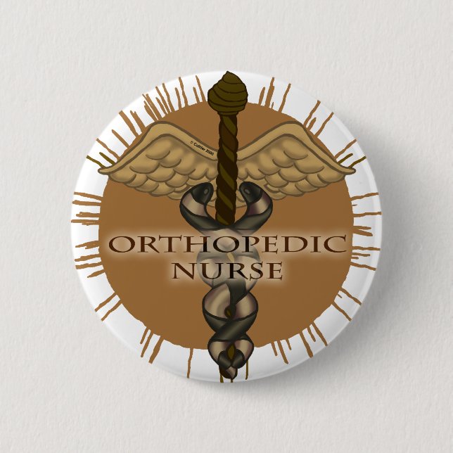 Caduceus Orthopedic Nurse pin Knapp (Framsida)