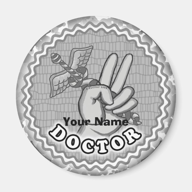 Caduceus peace doktor magnet (Framsidan)