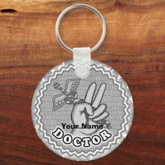 Caduceus peace doktor nyckelring