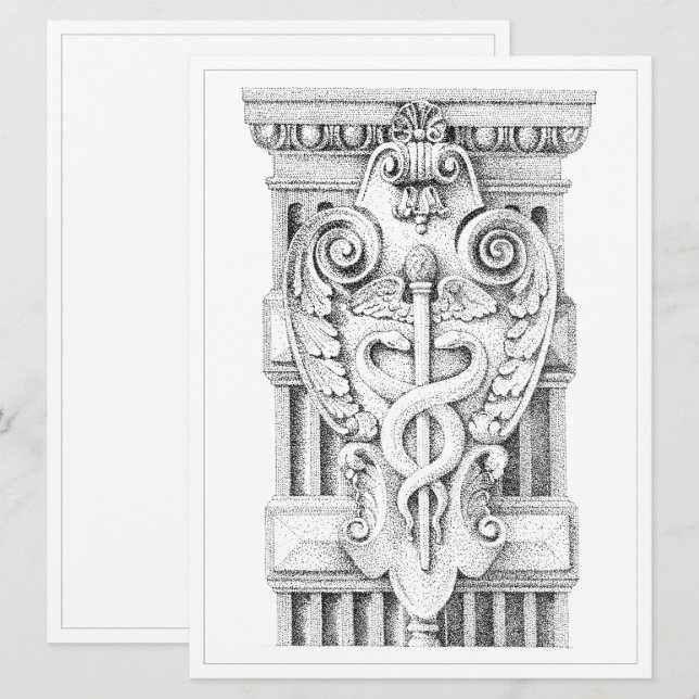 CADUCEUS PERFF 6.5x8.75-platta kort (Fram/baksida)