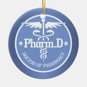 Caduceus PharmD 2 Julgransprydnad Keramik