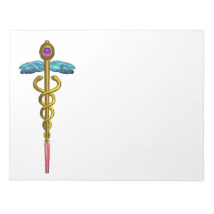 CADUCEUS, pulant guld ametyst Violet Blue White Anteckningsblock
