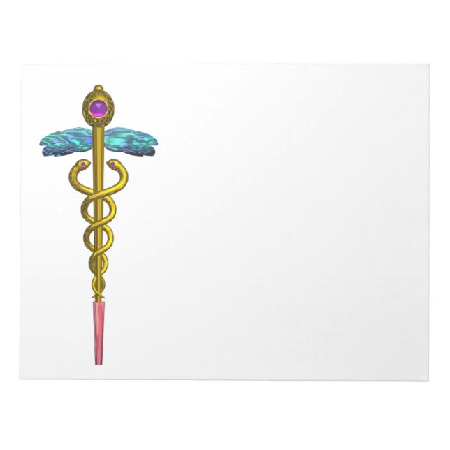 CADUCEUS, pulant guld ametyst Violet Blue White Anteckningsblock (Framsida)
