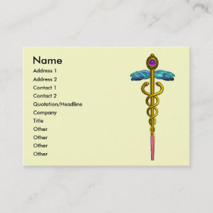 CADUCEUS, pulant guld ametyst Visitkort