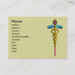 CADUCEUS, pulant guld ametyst Visitkort