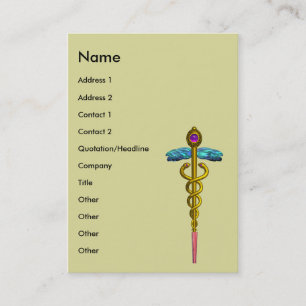 CADUCEUS, pulant guld ametyst Visitkort