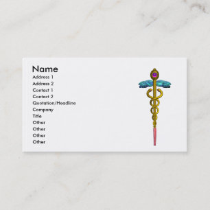CADUCEUS, pulant guld ametyst Visitkort