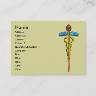CADUCEUS, pulant guld ametyst Visitkort