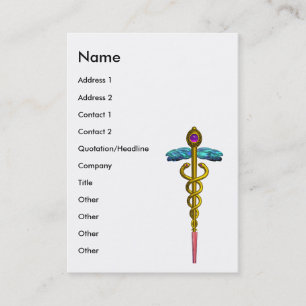 CADUCEUS, pulant guld ametyst Visitkort