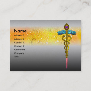 CADUCEUS, pulant platinum metallic,amethyst guld Visitkort