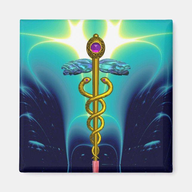 CADUCEUS , pulserande guld ametist Magnet (Framsidan)