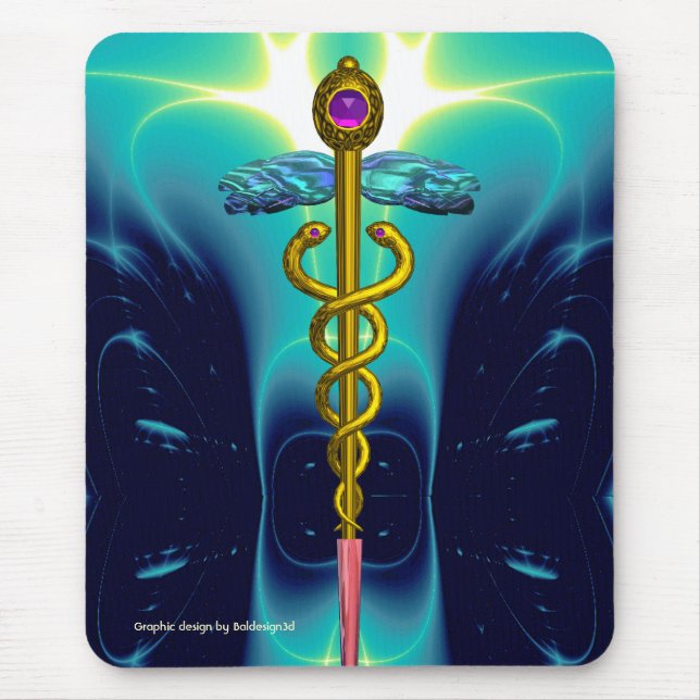 CADUCEUS , pulserande guld ametist Musmatta (Framsidan)