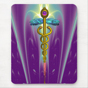 CADUCEUS , pulserande guld ametist Musmatta
