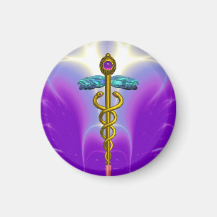 CADUCEUS, pulserande guld ametyst Magnet