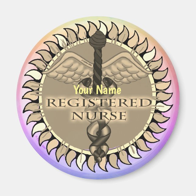 Caduceus Registrated Nurse magnet (Framsidan)