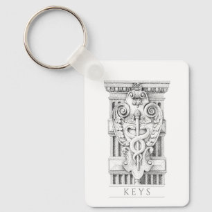 CADUCEUS-rektangulär nyckelkedja för aluminium Nyckelring