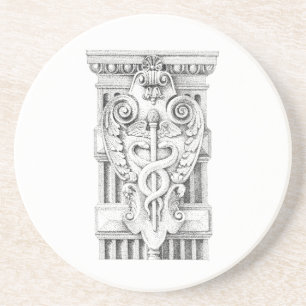 CADUCEUS Round Sandstone Underlägg