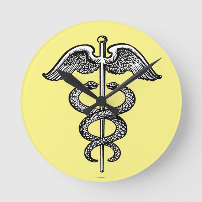 Caduceus Rund Klocka (Framsida)