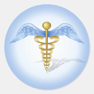 Caduceus Runt Klistermärke