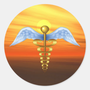 Caduceus Runt Klistermärke