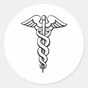 Caduceus Runt Klistermärke
