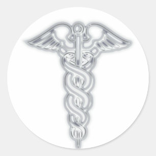 Caduceus Runt Klistermärke