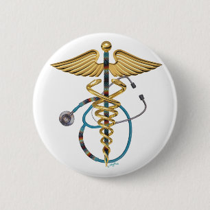 Caduceus & stetoskop knapp
