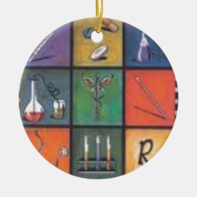 "Caduceus-Surgeon/medical Ornament" Julgransprydnad Keramik (Framsidan)