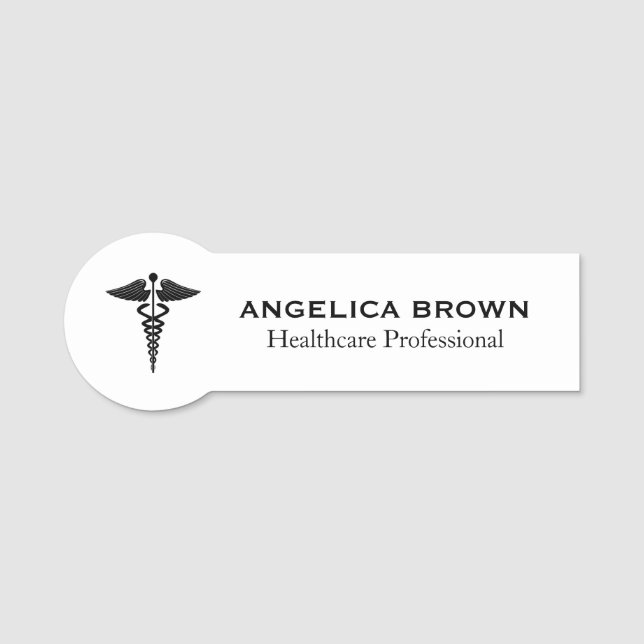 Caduceus Symbol Sjukvård Namn bricka Namnbricka (Framsida)