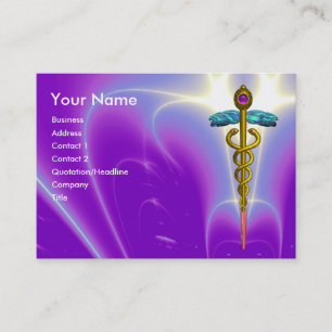 CADUCEUS, vibrant blue turquase guld ametyst Visitkort