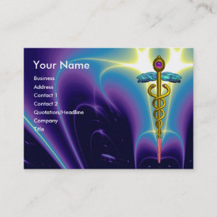 CADUCEUS, vibrant blue turquase guld ametyst Visitkort