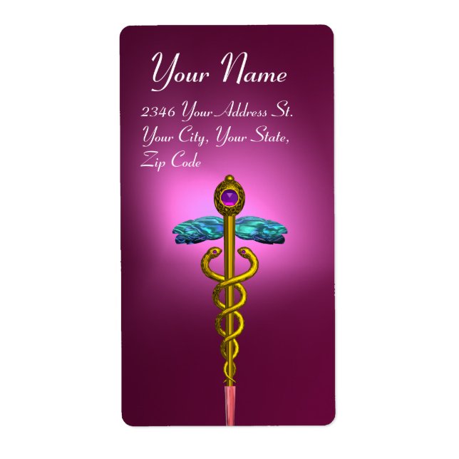 CADUCEUS,vibrant guld ametyst violet rosa lila Fraktsedel (Framsidan)