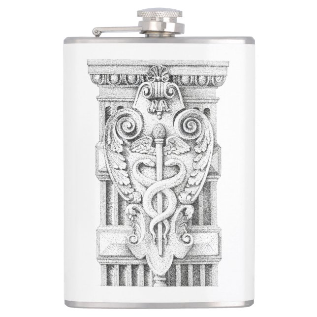 CADUCEUS Vinyl Wrapped Flask Fickplunta (Framsidan)