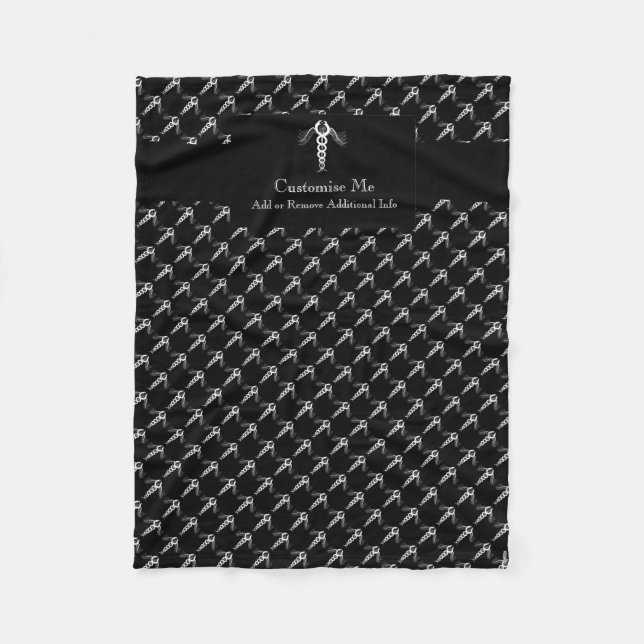 Caduceus (vit) fleecefilt (Framsidan)