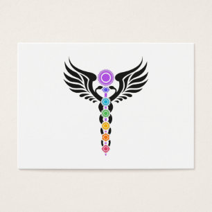 Caduceus - Winged Serpent - Kundalini - 7 Chakras Visitkort