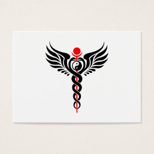 Caduceus - Yin Yang - Winged Serpent - Hermetiskt Visitkort