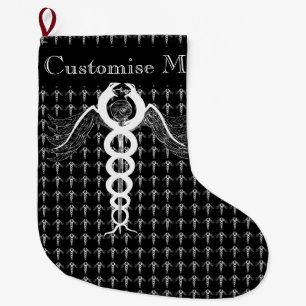 Caduceusen (vit) stor julstrumpa