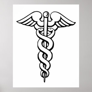 Caduceusläkarundersökningsymbol Poster