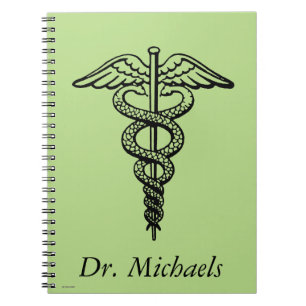 Caduceussymbolet Anteckningsbok Med Spiral