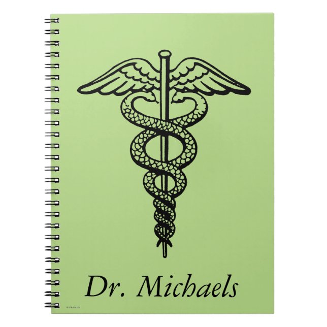Caduceussymbolet Anteckningsbok Med Spiral (Framsidan)