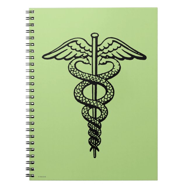 Caduceussymbolet Anteckningsbok Med Spiral (Framsidan)