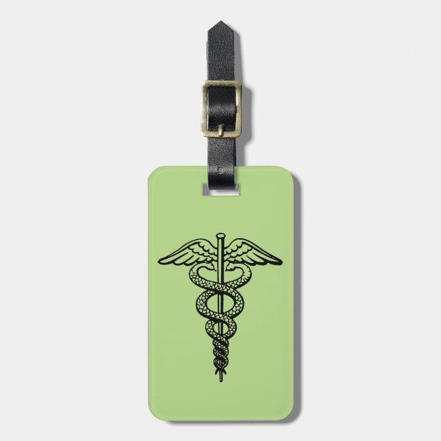 Caduceussymbolet Bagagebricka (Vertikal Framsida)