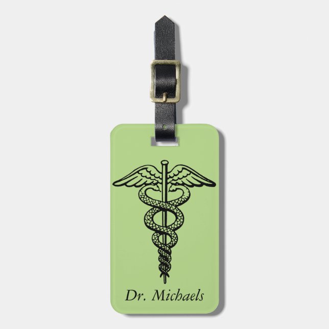 Caduceussymbolet Bagagebricka (Vertikal Framsida)